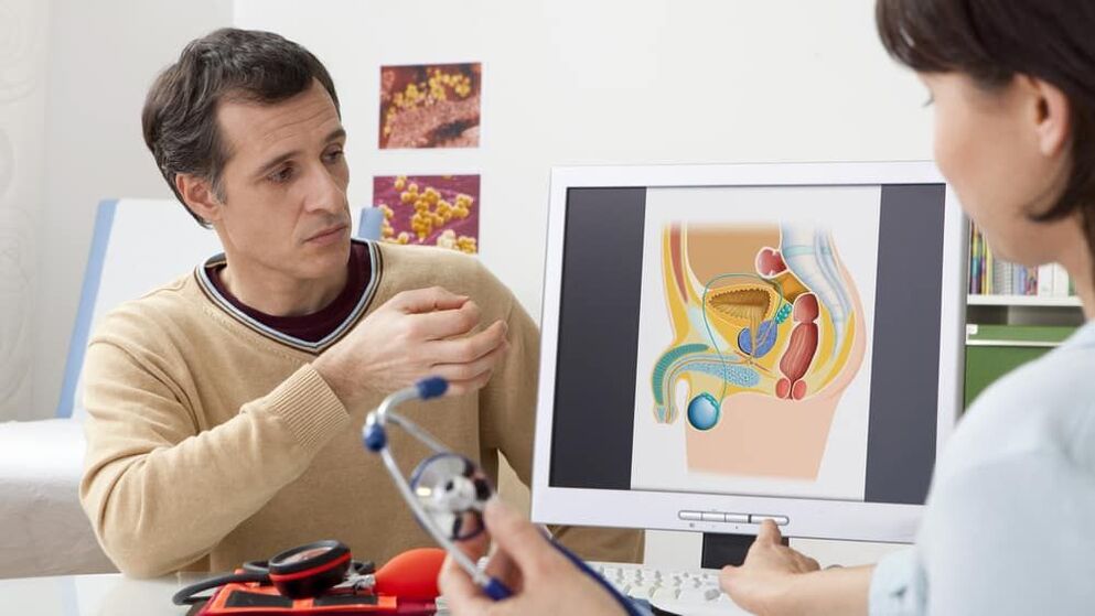 Doctor diagnoses prostatitis